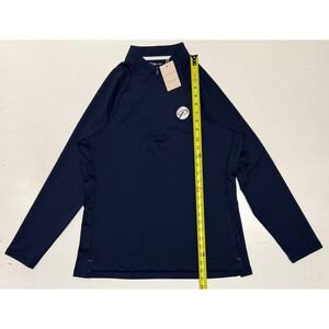 Peter Millar Crown Sport Womens Navy Blue Quarter Zip Pullover LEOEK43 L NEW